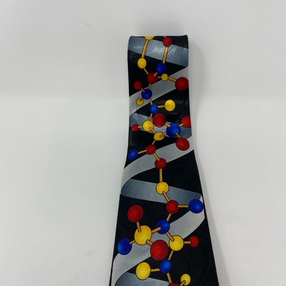 Steve Harris DNA Helix Handmade Tie Black and Grey. - Picture 3 of 6